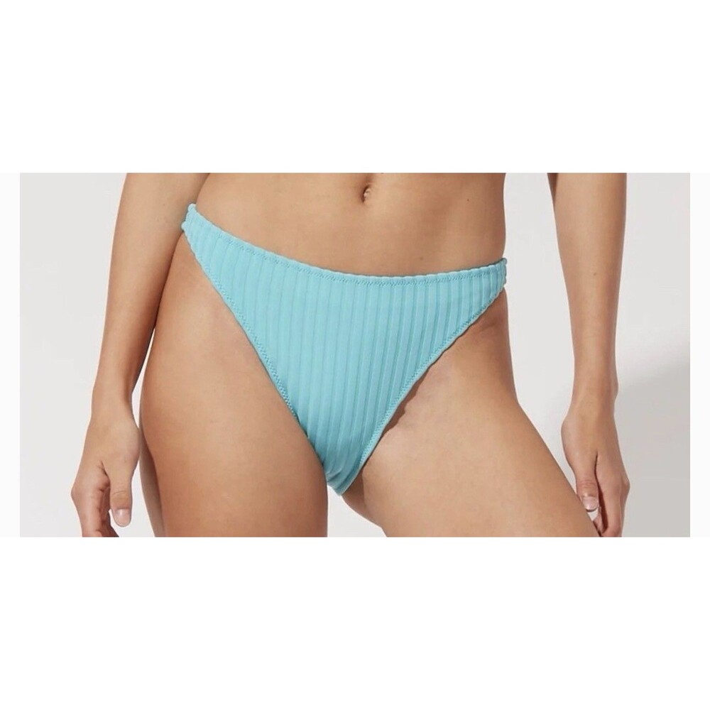 NWT Soild & Striped The Beverly Solid Rib Teal Fresh Air Medium Bikini Bottom